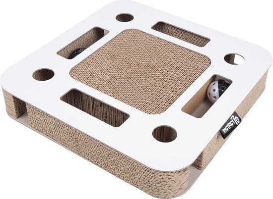 Foto: District 70 spy kattenspeelgoed van karton wit 35 x 35 x 6 cm