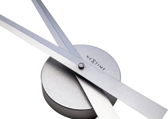 Wandklok NeXtime dia. 85 cm, aluminium, zilver, Hands