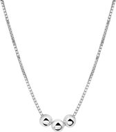 The Fashion Jewelry Collection Ketting Bolletjes 1,0 mm 40 + 5 cm - Zilver