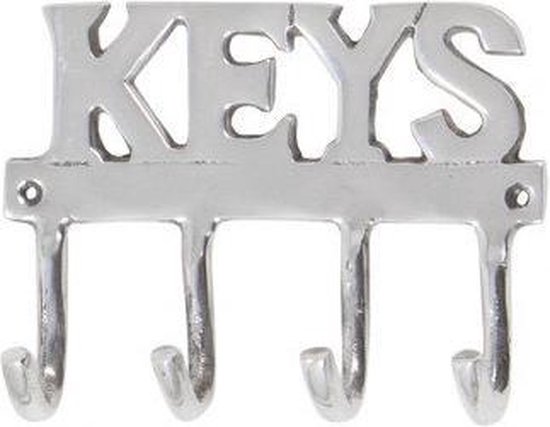 Kapstok muurhanger hanger sleutels keys zilver | bol.com