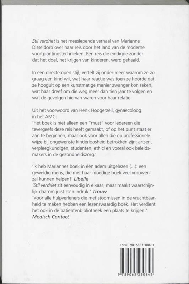 Stil Verdriet - back cover