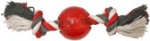 Play Strong rubber bal met floss 10 cm rood