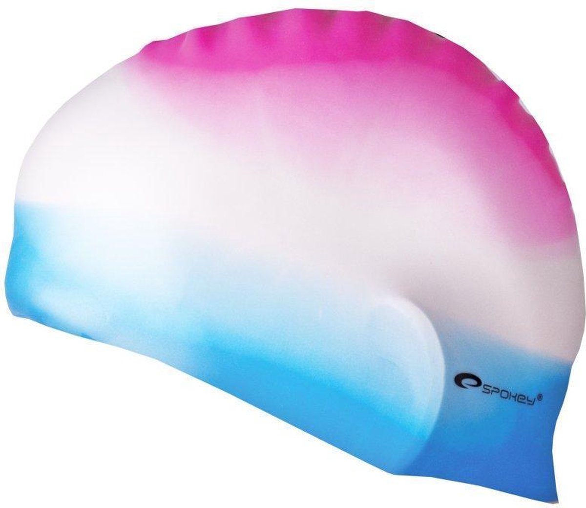 Siliconen Zwemcap Abstract Design Roze/Wit/Blauw