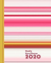 Planners One Year 2020- Pastel Pinks & Gold Mix Stripe Design