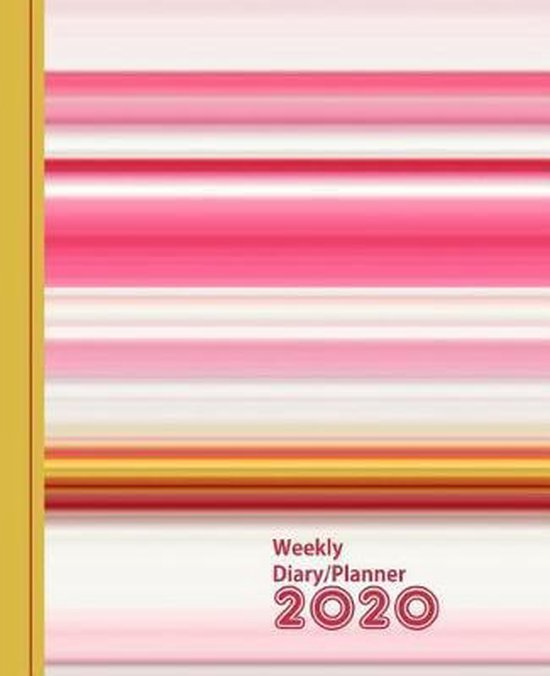 Planners One Year 2020- Pastel Pinks & Gold Mix Stripe Desig ... - cover
