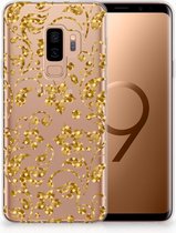Geschikt voor Samsung Galaxy S9 Plus TPU Hoesje Design Gouden Bloemen