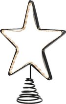 Kerstboom piek met LED ster verlichting 22 cm