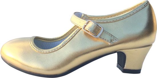 Elsa & Anna schoenen goud - Prinsessen schoenen - maat 31 (binnenmaat 20,5 cm) bij verkleed jurk feestkleding cadeau