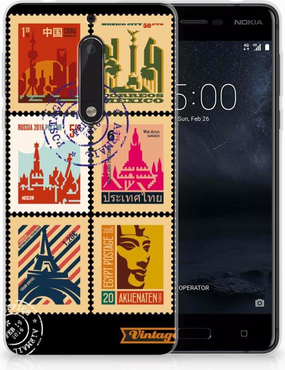 Nokia 5 Siliconen Back Cover Postzegels