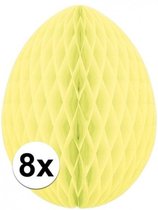 8x Décoration oeuf de Pâques jaune pastel 20 cm - Déco Pâques / Déco Pâques
