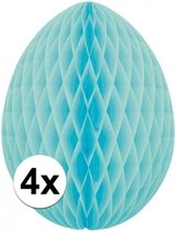 4x Décoration oeuf de Pâques vert menthe 10 cm - Déco Pâques / Déco Pâques