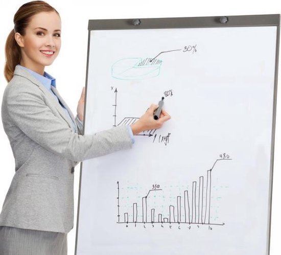 Whiteboard op statief - Magnetisch - 150x120 cm - Zwart