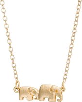 24/7 Jewelry Collection Olifant Ketting - Olifanten - Olifantje - Geborsteld - Goudkleurig