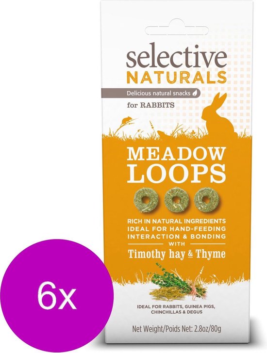 Supreme Selective Meadow Loops - Knaagdiersnack - 6 x 80 g - Supreme