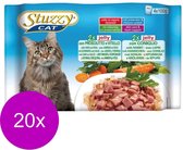 Stuzzy Multi-Pack Pouch Ham/Kalfsvlees/Konijn - Kattenvoer - 20 x (4 x 100 g)