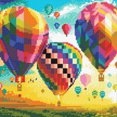 Diamond Painting Crystal Art Kit ® Hot Air Balloons, 30x30 cm, full painting