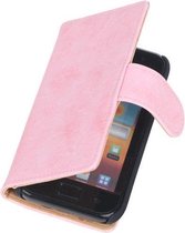 LG Optimus L9 - Roze Vintage Hoesje - Book Case Cover Wallet Hoes