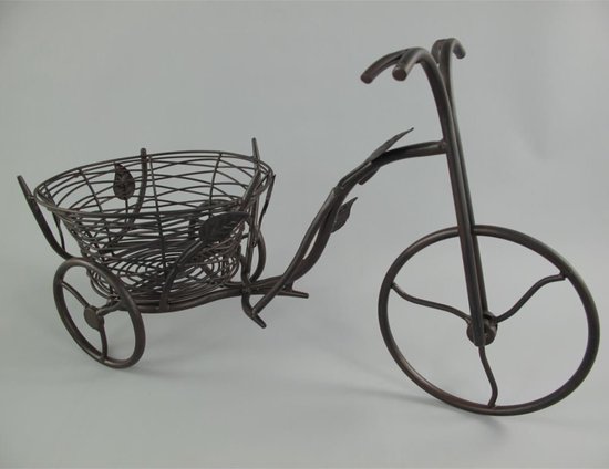 Metalen - fiets - - decoratie mandje - plantenbak - - bruin | bol.com