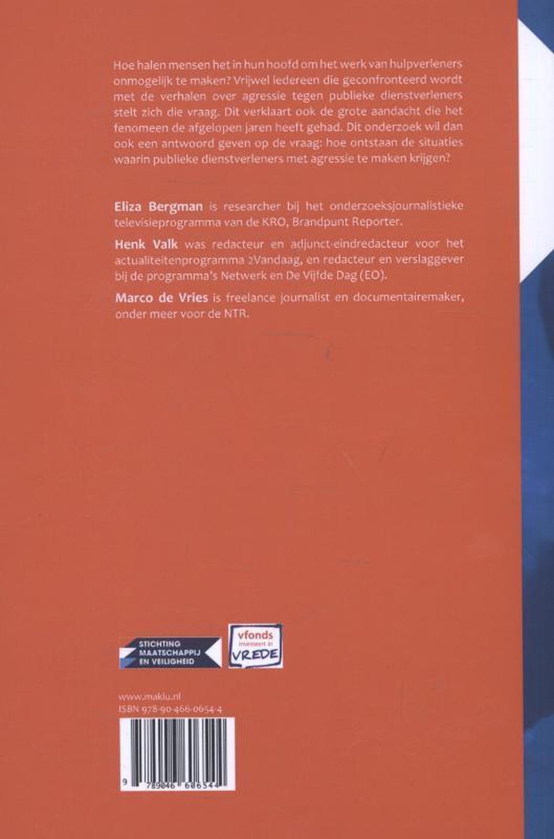 Agressie tegen publieke dienstverleners - back cover