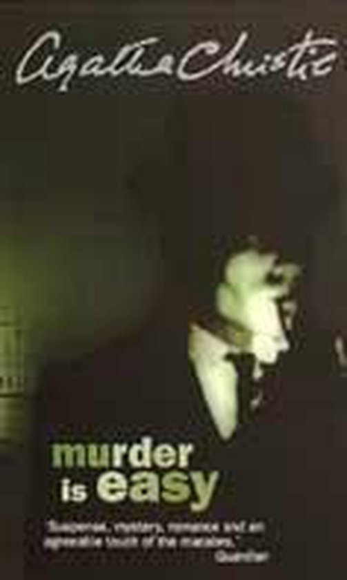 Livre 'Murder Is Easy' par Agatha Christie. Couverture sombre avec texte en vert.