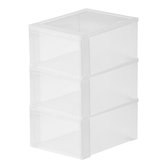 IRIS Schoenenbox Large opbergbox - Kunststof - Transparant - 3 stuks