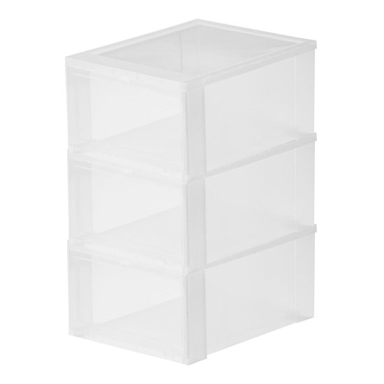 IRIS Schoenenbox Opbergbox - Kunststof - 3 stuks - Transparant