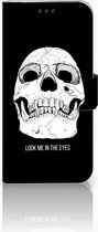Geschikt voor Samsung Galaxy J5 2017 Uniek Wallet Book Case Hoesje Skull Eyes