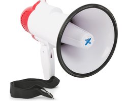Megafoon met Sirene en Opnamefunctie - Vonyx MEG020 - 20 Watt - 700 Meter Bereik - Polsband