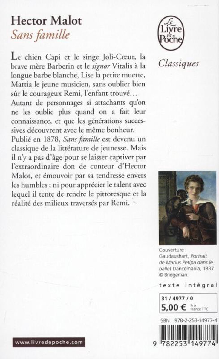 SANS FAMILLE - back cover