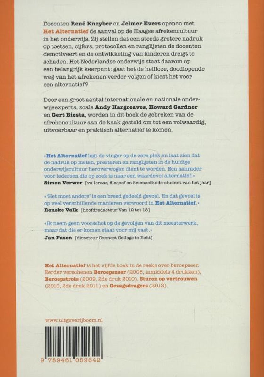 Het alternatief - back cover