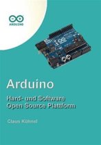 Couverture de livre avec le texte "Arduino, Hard- und Software Open Source Plattform" et une carte de développement Arduino.