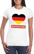 Duitsland hart vlag t-shirt wit dames XS