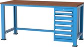 Huvema - Werktafel met 6 laden én mdf werkblad - BL 6D 1700x700x850 WB