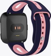 SmartphoneClip® Sport Fitbit Bandje double blauw/roze - geschikt voor Fitbit Versa (Lite)