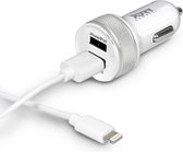 Port Designs Car Charger 2x USB + Lightning Cable