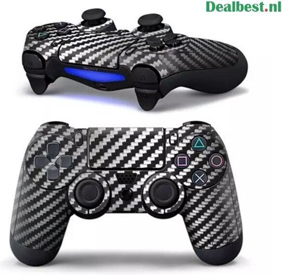 PS4 dualshock Controller PlayStation sticker skin | Zwart karbon
