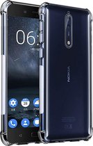 DrPhone Nokia 8 TPU Hoesje - Siliconen Shock Bumper Case -Backcover met Verstevigde randen voor extra bescherming voor