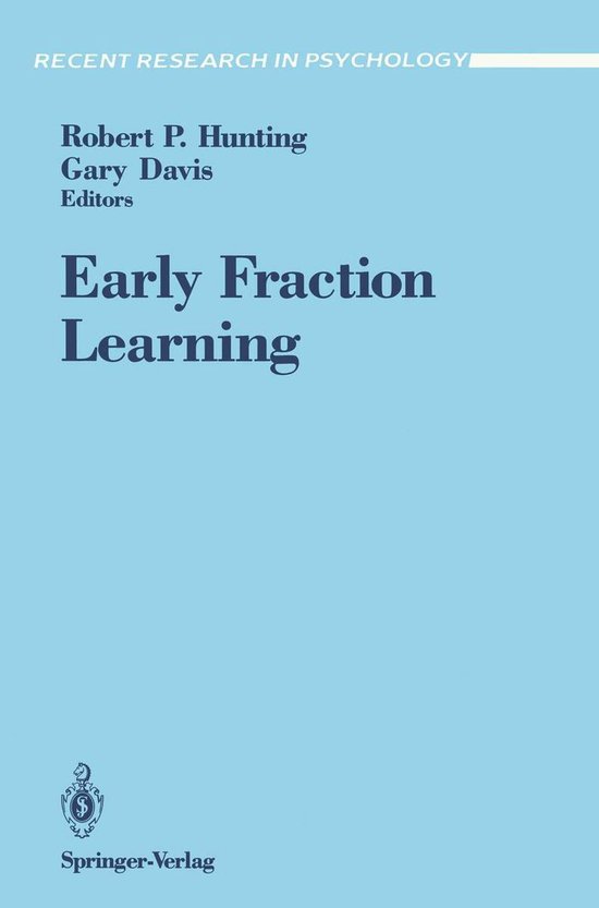 Recent Research in Psychology - Early Fraction Learning - cover