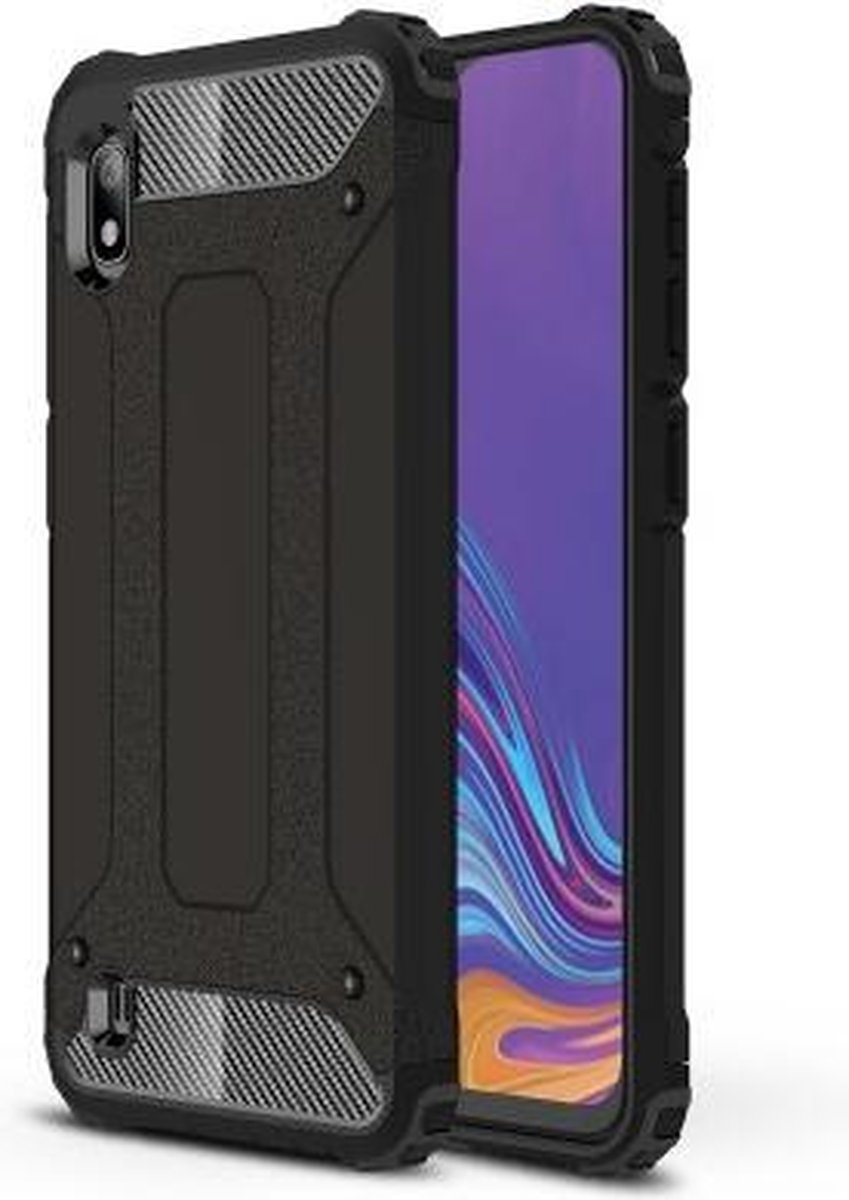 Samsung galaxy A10 silicone TPU hybride zwart hoesje case