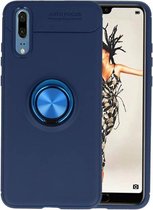 Softcase voor Huawei P20 Hoesje met Ring Houder Navy