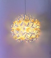 Funnylight Vrolijk zilver - design hanglamp met zacht gele bloemen