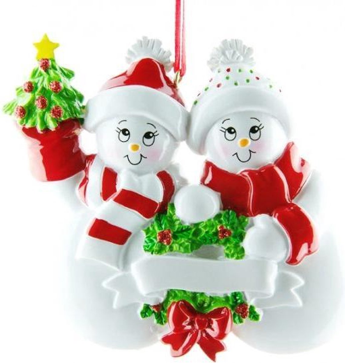 Ornament Kersthanger Snow couple 2