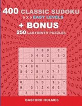 400 classic sudoku 9 x 9 EASY LEVELS + BONUS 250 Labyrinth puzzles