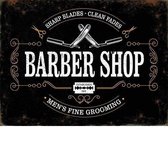 Sharp blades - Clean Fades Barber shop. Metalen wandbord 30 x 40 cm.