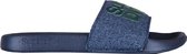 Superdry Lineman Pool Heren Slippers - Navy/Navy Grit/Fluro Lime - Maat 40/41