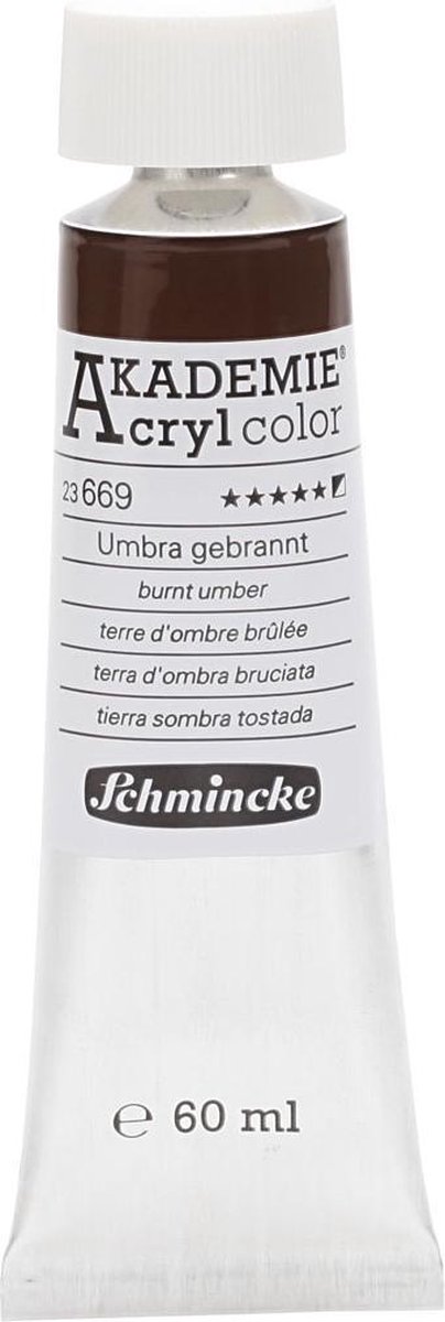 Schmincke AKADEMIE® Acryl color, opaque, 60 ml, burnt umber (669)