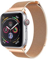 Milanese Loop Armband Speciaal voor Apple Watch Series 4 44 MM - iWatch Milanees Horloge Band - Rose Goud