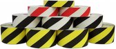 Vloerbelijning - Vloerlijn - Vloermarkering - Belijning -  Hazard Rood/Wit 30,5 cm breed, rol van 30 meter