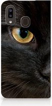 Geschikt voor Samsung Galaxy A30 Hoesje maken Zwarte Kat