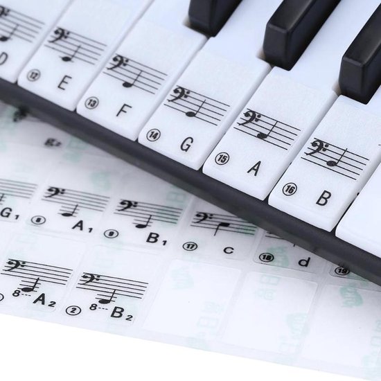 Pianostickers - piano - stickers - Keyboard - Leer noten lezen - Piano  leren spelen -... | bol.com
